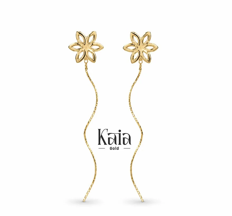 گوشواره کرلی طرح گل