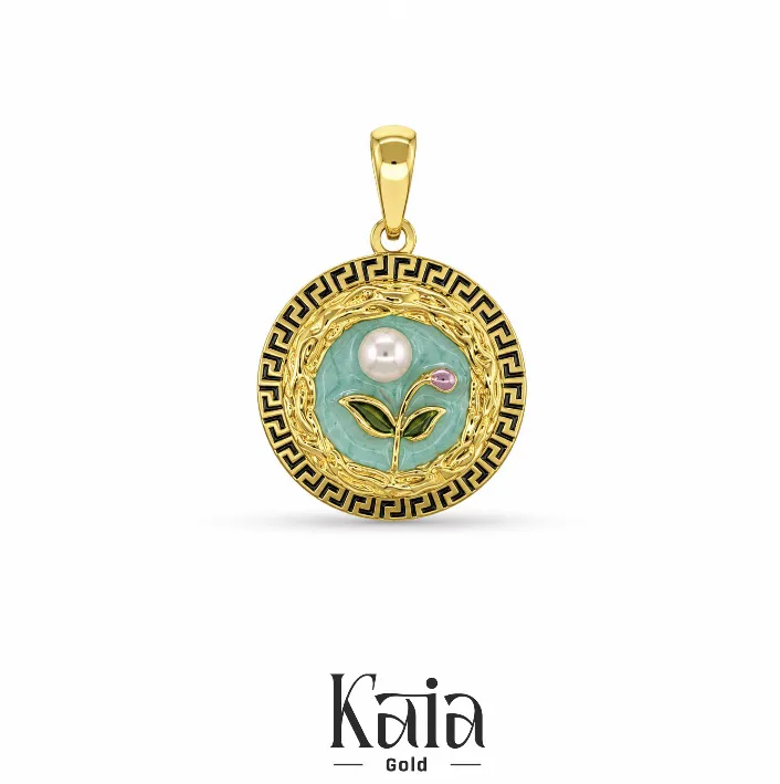 پلاک سواروسکی آبی طرح گل پژمرده
